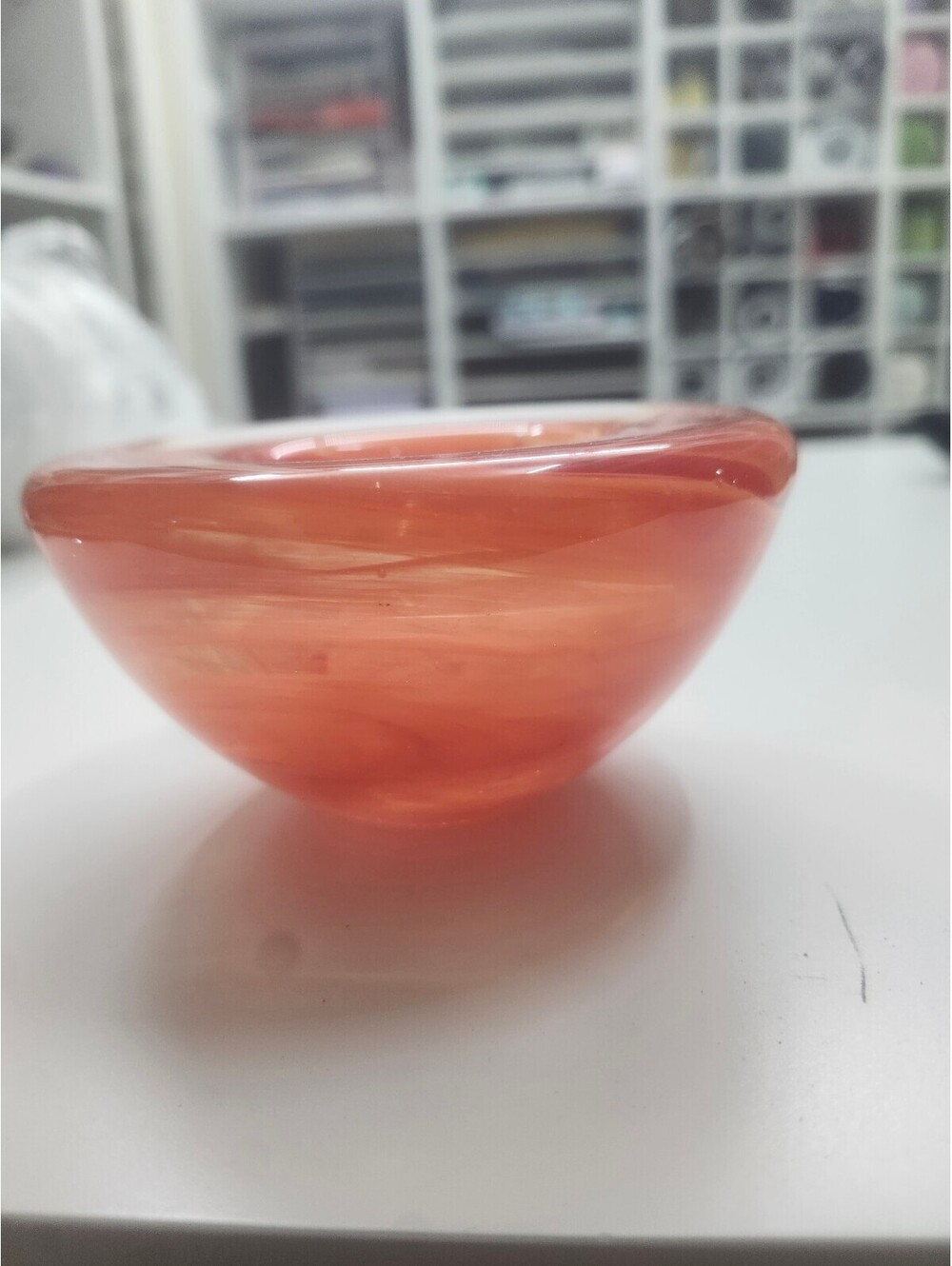 Vintage Orange Glass Decorative candle holder